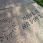 Great greeting on the foot path.